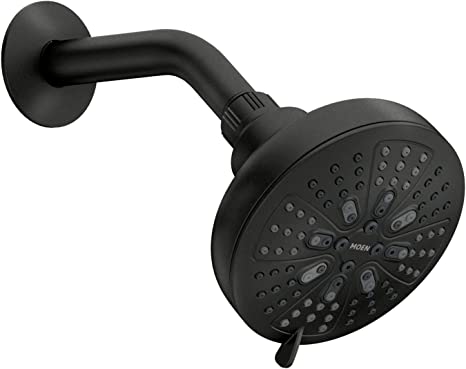 Moen 200W0BL Hydro Energetix Eight-Function 5" Diameter Spray Head Standard, Matte Black