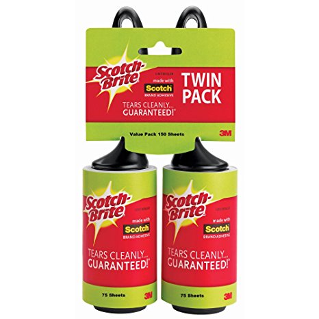 Scotch-Brite Lint Roller Twin Pack, 150 Sheets Total