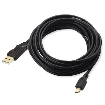 AllEasy 15ft45m Mini USB Cables 5 Pin USB 20 Type A Male Mini USB Charging Cable with Gold-Plated Connectors for PS3 Controller Digital CameraCanon Sony MP3 Player -Black