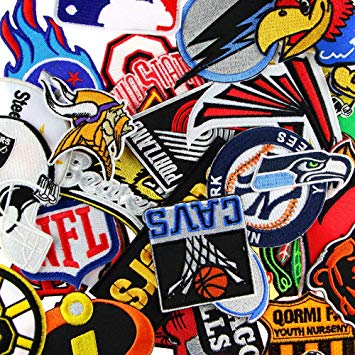 10 Patches - Random NFL and Other Sports Iron/Sew on Embroidered Patches