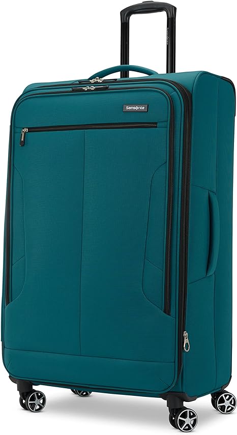 Samsonite Saire LTE Softside Expandable Luggage Wheels, Pine Green, Large Spinner