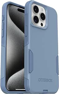 OtterBox iPhone 15 Pro MAX Commuter MagSafe Series Case - Blue, Slim & Tough, Pocket-Friendly, with Port Protection - Crisp Denim