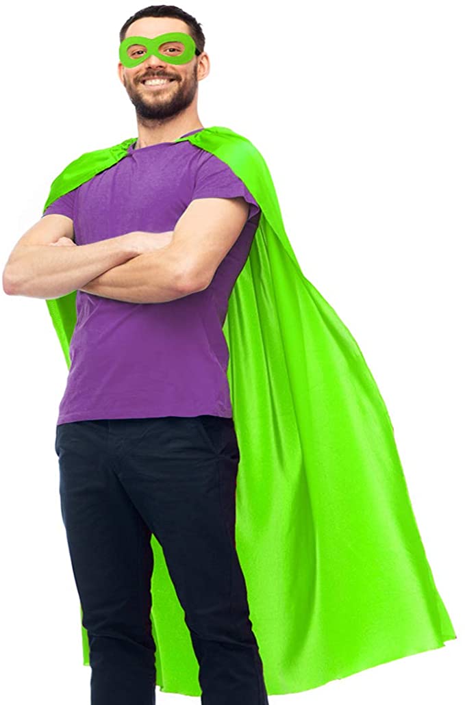 D.Q.Z Superhero Cape for Adult with Mask Men Women Super Hero Party