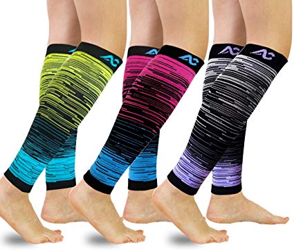 Calf Compression Sleeves - Leg Compression Socks for Runners, Shin Splint, Varicose Vein & Calf Pain Relief