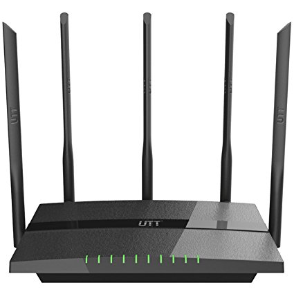 UTT AC60 Dual Band Wireless AC Router, 1200Mbps, 5 High-Power 7dBi Antennas, USB for File Sharing, Parental Control, QoS, VPN Client Mode