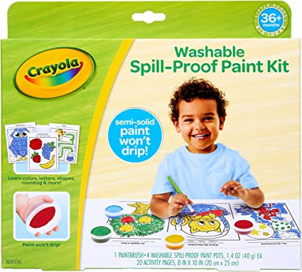 Crayola Spill Proof Paint Set, Washable Paint for Kids, Gift