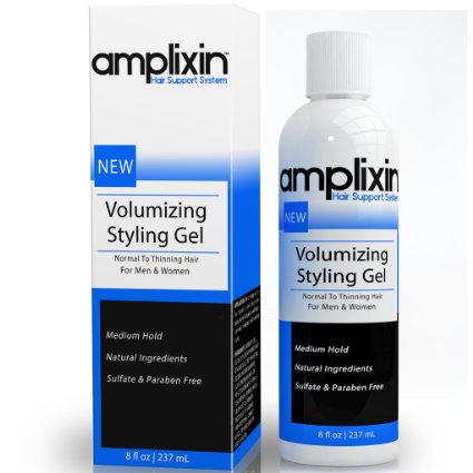 Amplixin Volumizing Styling Hair Gel With Caffeine & Organic Aloe Vera - Medium Hold - 8oz