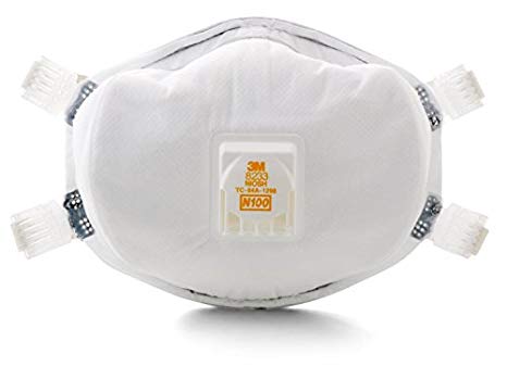ERB Safety 13578 3M 8233 Flow Valve N100 Particulate Respirator, White Paper, One Size