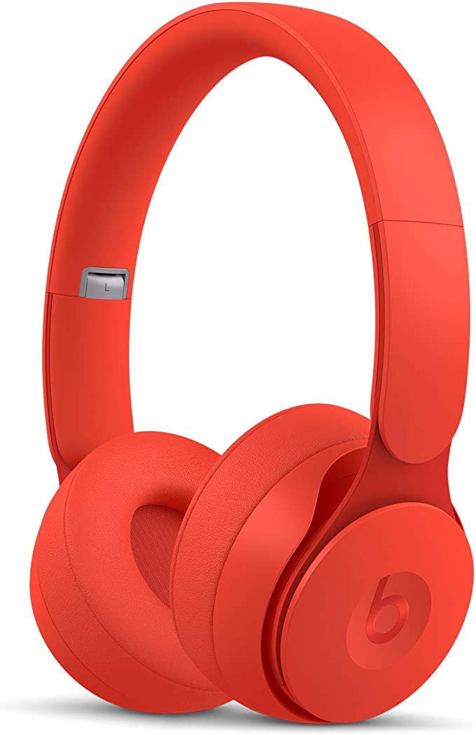 Beats Solo Pro Wireless Noise Cancelling On-Ear Headphones - Apple H1 Headphone Chip, Class 1 Bluetooth, Active Noise Cancelling, Transparency, 22 Hours of Listening Time - Red