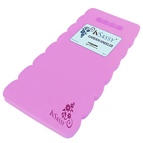 InSassy (TM) Extra Large Garden Kneeler Wave Pad - High Density Foam for Best Knee Protection, Pink