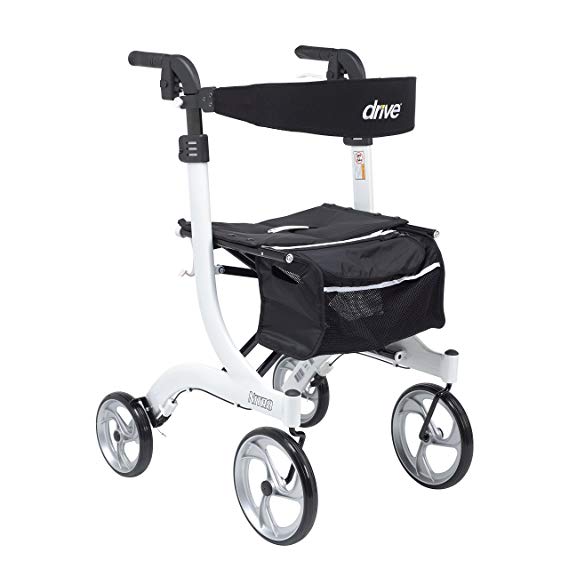 Drive Medical RTL10266WT-T Nitro Euro Style Walker Rollator, Tall, White