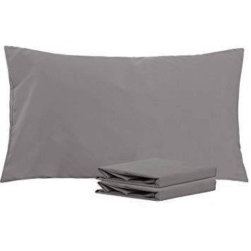 NTBAY King Pillowcases, Set of 2, 100% Brushed Microfiber, Soft and Cozy, Wrinkle, Fade, Stain Resistant (Dark Grey, King)