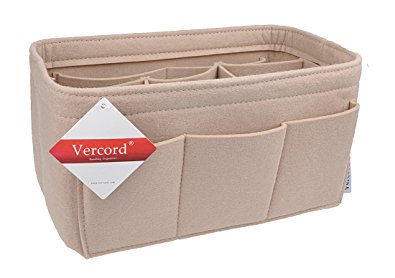 Vercord Felt Purse Organizer,4 Size Multicolor Durable Insert Shaper 12 Pockets