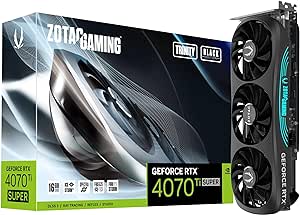 ZOTAC Gaming GeForce RTX 4070 Ti Super Trinity Black Edition DLSS 3 16GB GDDR6X 256-bit 21 Gbps PCIE 4.0 Gaming Graphics Card, IceStorm 2.0 Advanced Cooling, Spectra RGB Lighting, ZT-D40730D-10P