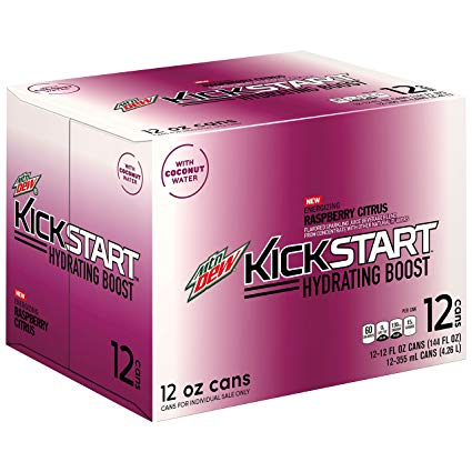 Mountain Dew Kickstart Hydrating Boost, Raspberry Citrus, 12 Ounce, 12 Count (Packaging may Vary)