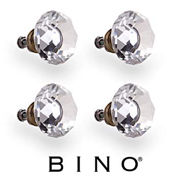BINO 4-Pack Crystal Drawer Knobs - 1.5" Diameter (38mm), Bronze - Dresser Knobs for Dresser Drawers Crystal Knobs and Pulls Handles