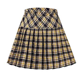 Urban CoCo Women's Elastic Waist Tartan Pleated School Skirt