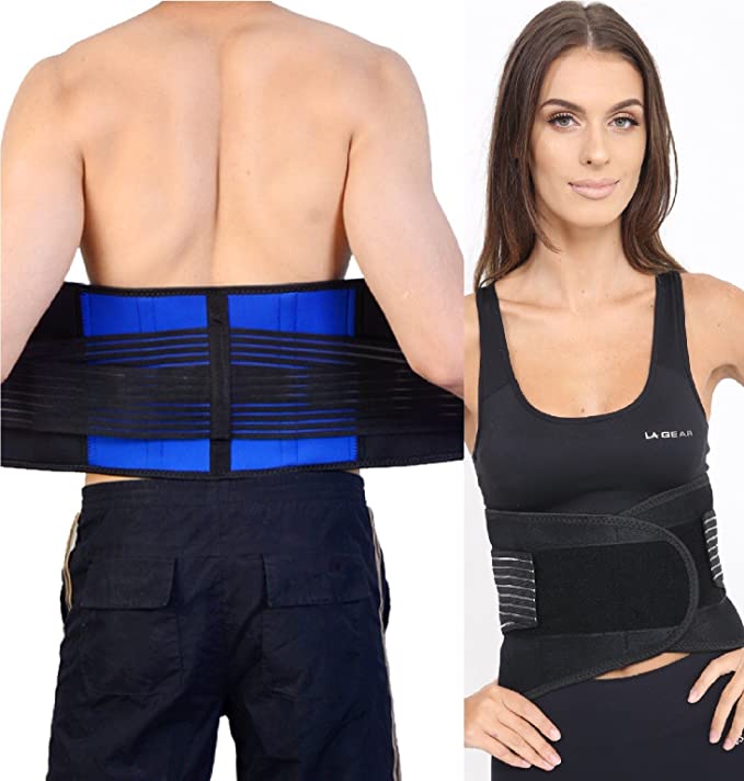 Body and Base TM, Adjustable Neoprene Double Pull Lumbar Support Lower Back Belt Brace Pain Relief ((XX-Large (40-44) inches))