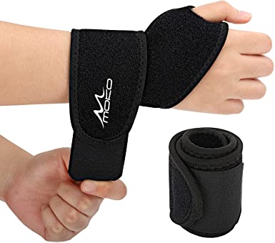 MoKo Wrist Brace, (2 Pack) Adjustable Athletic Wrist Support Wrist Wraps for Women Men Working Out, Tennis, Weightlifting, Biking, Carpal Tunnel, Black