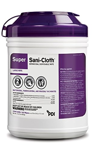 PT-Q55172 PT# Q55172- Disinfectant Wipes Alcohol Sani-Cloth Super Lg 6x6-3/4" 160 by, PDI Professional Disposables