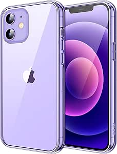 JETech Case for iPhone 12/12 Pro 6.1-Inch, Non-Yellowing Shockproof Phone Bumper Cover, Anti-Scratch Clear Back (Deep Purple)