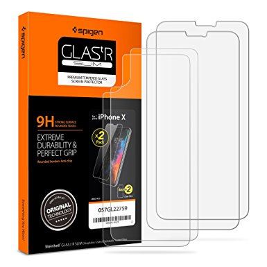 Spigen iPhone X Screen Protector [ Tempered Glass ] [Back Film included] for Apple iPhone X (2017)