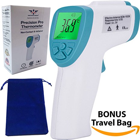 Baby Forehead Thermometer for Kids - Non-Contact Infrared Fast & Accurate Touchless Temporal Digital Temperature Check Temple Fever for Infants Children or Adults Plus Measure Surface or Body Temp