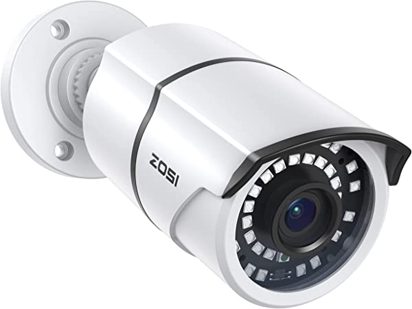 ZOSI 1080p 1920TVL Security CCTV Bullet Camera for Surveillance System, IP66 Weatherproof Indoor Outdoor Camera with Metal Housing, 100ft IR Night Vision for Home and Business