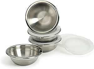 RSVP International 8 Piece Stainless Steel Prep Bowls Set with Lids, Model Number: (PREP-8)