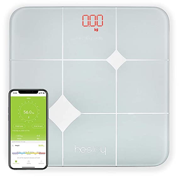 Hesley Smart weighing scale/BMI weighing machine With smartphone APP Feelfit (Silver BMI)