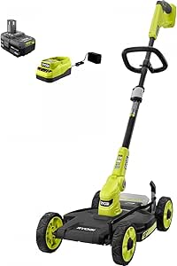 RYOBI ONE  18V 12 in. Cordless Mower with 4.0 Ah Battery and Charger (Renewed)