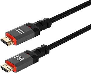 Monoprice 8K Certified Ultra High Speed HDMI Cable - 6 Feet - Black | Braided - HDMI 2.1, 8K@60Hz, 4k@120Hz, 48Gbps, HDR, VRR, CL3 in-Wall Rated