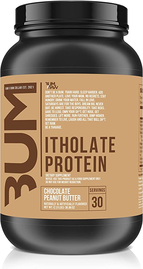 RAW CBUM Itholate Whey Protein Powder | Naturally Flavored Protein Whey Isolate, Post Workout Powder Supplement | Formulated & Flavored by Chris Bumstead | Chocolate Peanut Butter Flavor | 25 Servings
