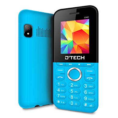 New D'Tech One - GSM Factory Unlocked Basic Feature Phone - Radio - Dual SIM - Music Player - Torch Light - VGA Camera (Blue)
