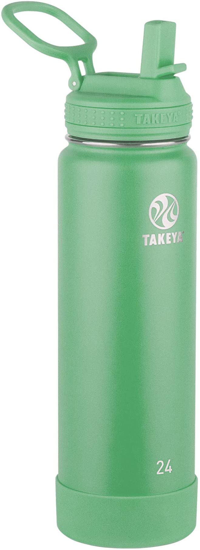 Takeya Actives Insulated Water Bottle w/Straw Lid, Mint, 24 Ounces