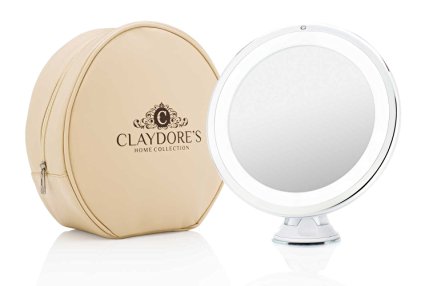 Wireless Touch Activated LED Lighted Makeup Mirror with 7x Magnification. BONUS: Padded, Elegant Travel Bag