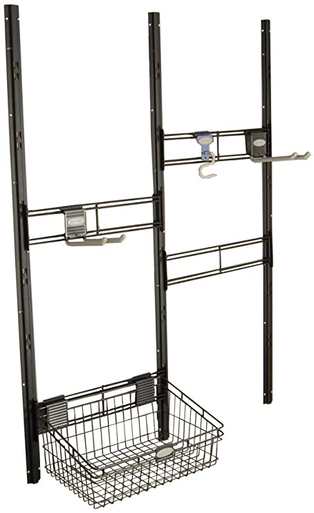 Suncast Bracket, Hooks, Basket Kit-Closet System for Mounting in Suncast Alpine Sheds, Black, TRV158707