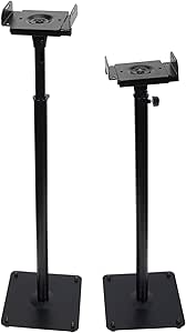 VideoSecu Black Heavy Duty Steel Speaker Stand for Surround Sound Speakers - One pair MS07B2 1B5