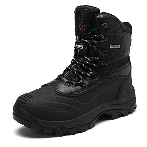 NORTIV 8 Men's Insulated Waterproof Construction Rubber Sole Winter Snow Skii Boots