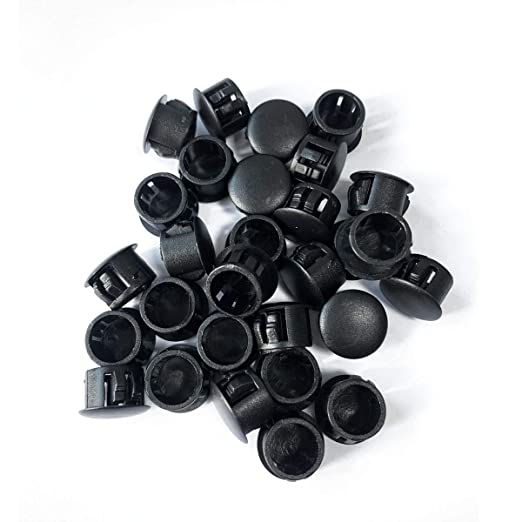 25PCS 5/16", 8mm, 0.31in Panel Plugs Hole Plugs (Mounting Hole: 7.8-8.0mm), Plastic Flush Type Hole Plugs, Home Furniture Fastener, Plastic Pipe Choke Plug, Black Color