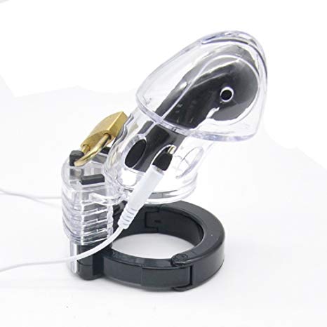 FeiGu Male Clear Electro Chastity Cage Device 57