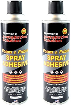 2 Pack Professional Foam Fabric Upholstery Leather Aerosal Adhesive Glue Spray