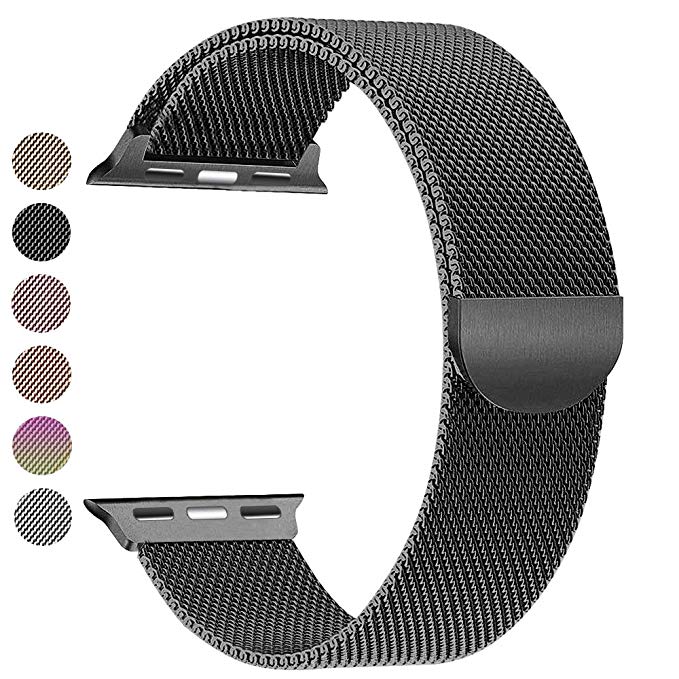 oceBeec Compatible with Apple Watch Band 38mm 42mm 40mm 44mm, Milanese Loop with Magnetic Closure Bracelet for iwatch Band Series 4, Series 3, Series 2, Series 1 Sports