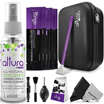 Altura Photo Professional Cleaning Kit for DSLR Cameras and Sensors Bundle with APS-C Sensor Cleaning Swabs and Carry Case