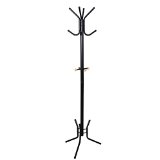 Songmics Coat Rack Hat Rack Metal Purse Display Stand Hall Tree 4 Tiers 15 Hooks Black URCR17B