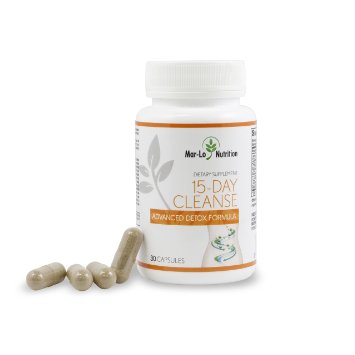 15-Day Cleanse Advanced Detox Formula to Increase Weight Loss and Energy - 7 Day or 15 Day Detox Colon Cleanser - 30 Capsules