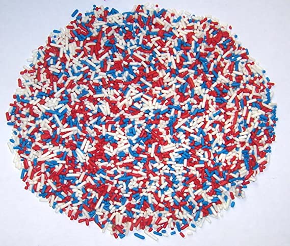 Scott's Cakes 8 oz. Red, White, & Blue Sprinkle / Jimmie Mix