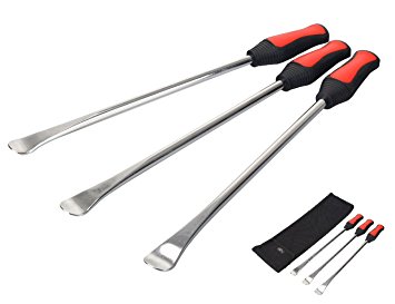 [14.5" Perfect Leverage]Dr.Roc Tire Spoon Lever Iron Tool Kit Motorcycle Bike Professional Tire Change Kit w/ Bag - 3 PCS