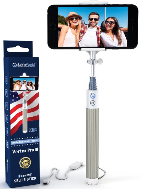 Selfie Stick Bluetooth Made With USA Technology Monopod - Advanced Wireless Technology Designed For All iPhones iOS 50 Samsung Galaxy Note Android Phones 42