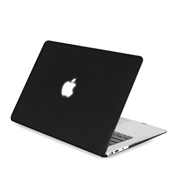 iDonzon MacBook Air 11" Case, Soft-Touch Rubberized See Through Hard Protective Case Cover for MacBook Air 11.6 inch (Model: A1370 & A1465) - Black
